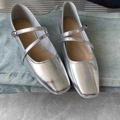 Туфли Мэри Джейн Женские Весенние Новые Темпераментные С Квадратным Носком С Мелким Вырезом На Одном Ремне На Мягкой Подошве На Плоском Ходу