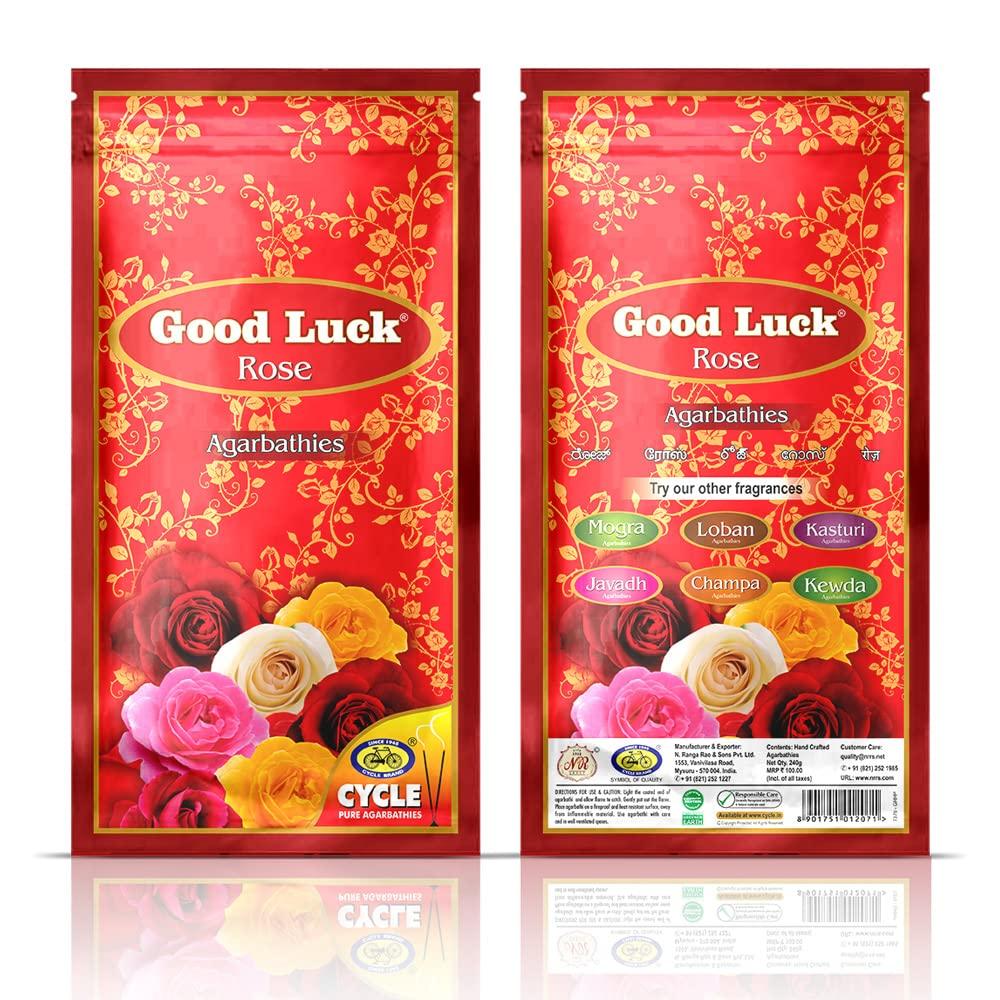 Cycle Pure Agarbathi GoodLuck Special Combo Pack Champa Mogra Rose Incense Sticks 3 Pouches(220 gm per Pouch)