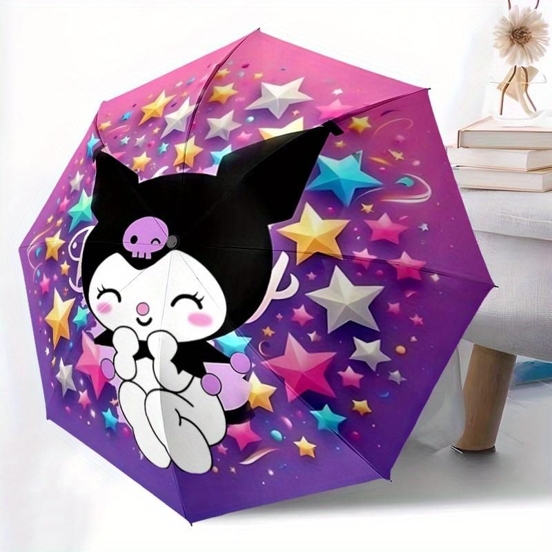 1pc Star Kuromi Automatic Opening and Closing Umbrella - Small Umbrella Suitable for Various Occasions, Portable 3-Fold Small Umbrella for Men and Wom