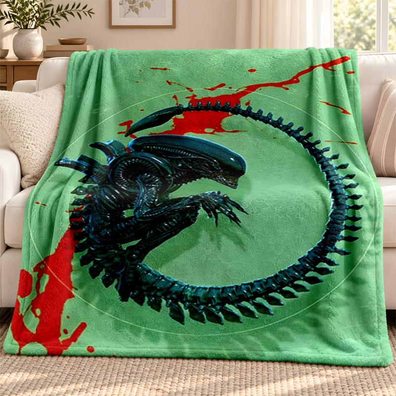 Alien blanket Flannel Blanket Soft Cozy Plush Throw for Sofa Bed Lightweight Home Decoration Outdoor camping