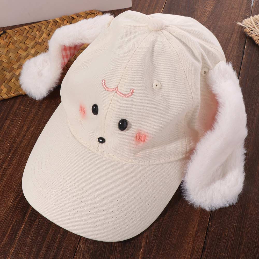 Y2k Baseball Cap Plush Rabbit Ear Sunscreen Hat Fashion Peaked Cap Female