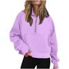 Autumn and Winter New Women's Sports Half Zipper Yoga Loose Short Hooded Sweatshirt