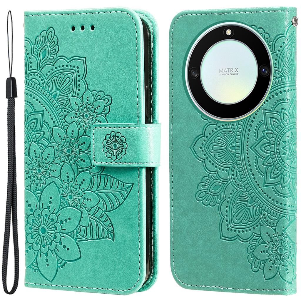 For Honor X40 5G/X9a 5G/Magic5 Lite 5G Case Floral Pattern PU Leather Wallet Stand Phone Cover