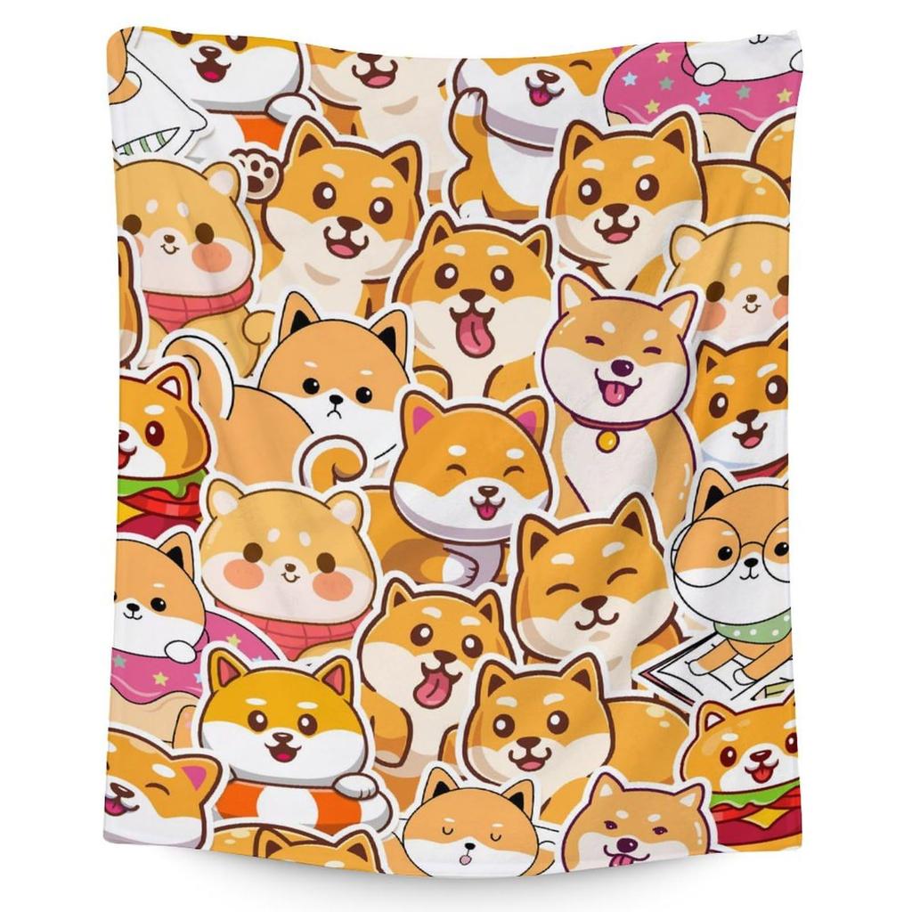 Милый мультяшный пудель Принтованное одеяло для дивана, кровати, путешествий, кемпинга, гостиной, офиса, кондиционирующее одеяло на все сезоны, подарки