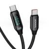 Toocki Usb C Cable 100W 2M With LED Display [black] Type C Cable PD/QC Fast Charging Typec Nylon Knitting Data Transfer Phone 16/Phone 15/Phone Plus,