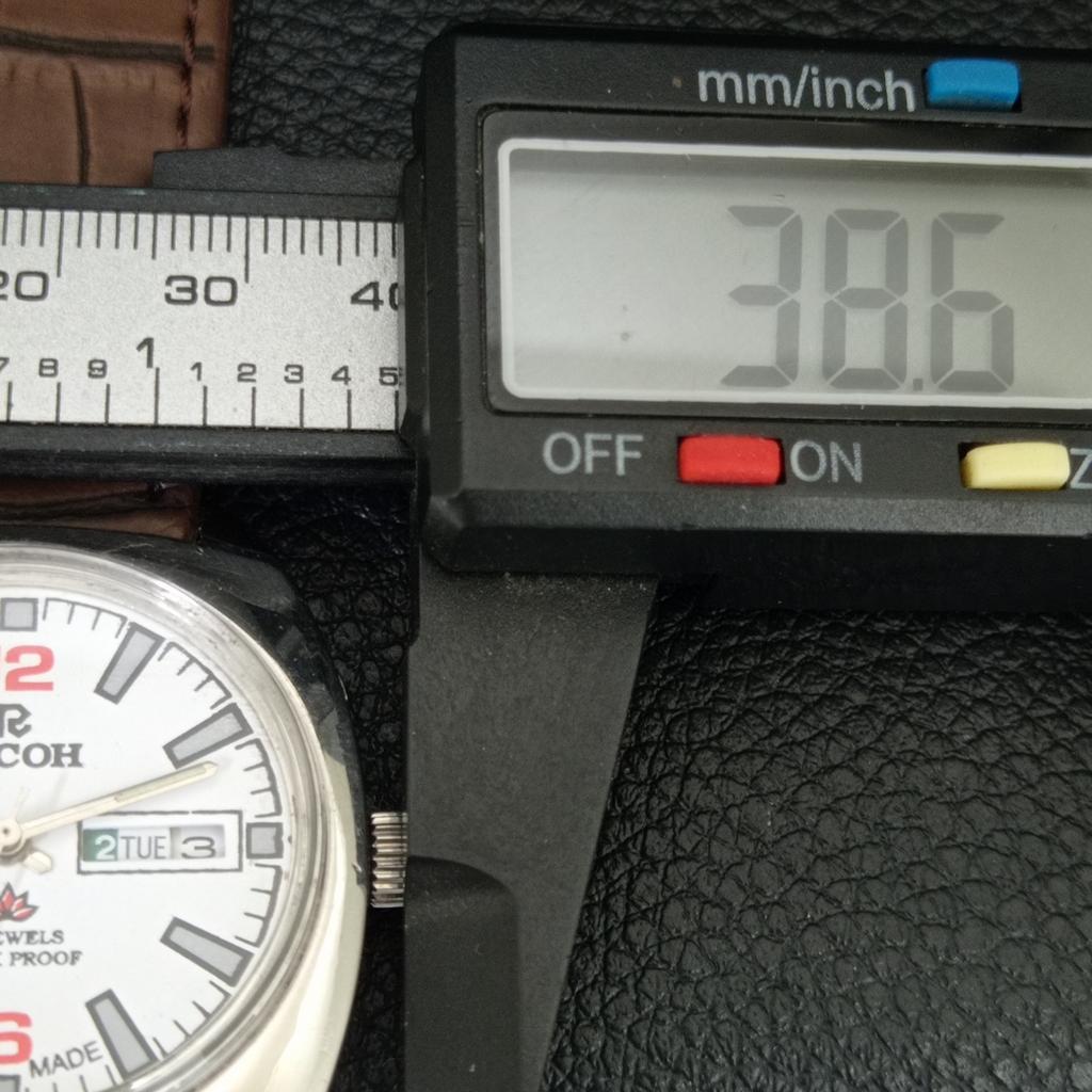 АВТОМАТИЧЕСКИЕ ВИНТАЖНЫЕ МУЖСКИЕ ЧАСЫ RICOH R31 ЯПОНИЯ БЕЛЫЙ ЦВЕТ ЦИФЕРБЛАТ a707606-1