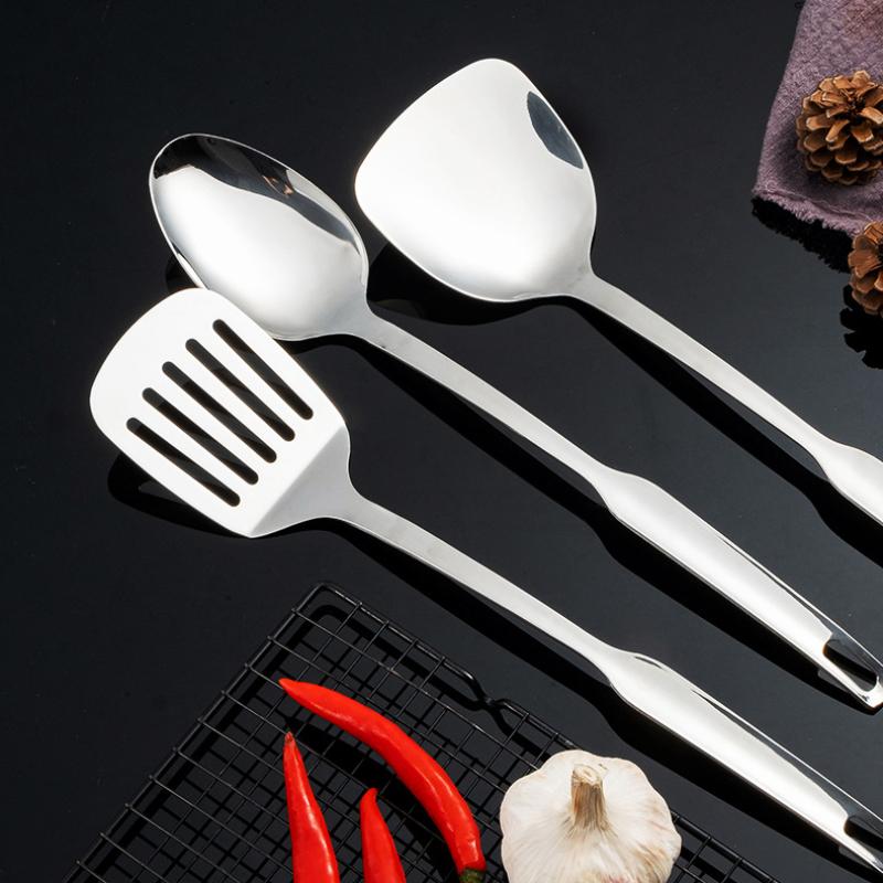 HANYANG Stainless Steel Stir-fry Spatula Kitchen Supplies Kitchen Utensils Spatula Fondue Pot Large Leaky Spoon Home Thickening Large Soup Spoon