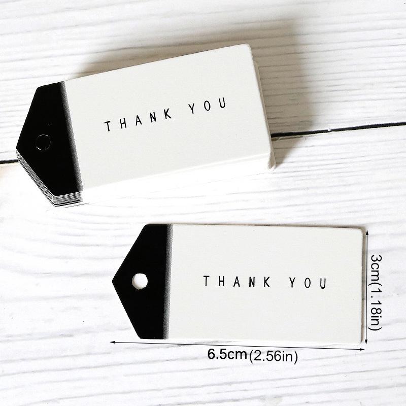 50 черно-белых бирок ручной работы в форме стрелок 'Спасибо' для упаковки выпечки