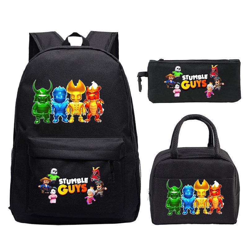 Игровая атрибутика Детский школьный набор с принтом Повседневный рюкзак, набор из трех предметов