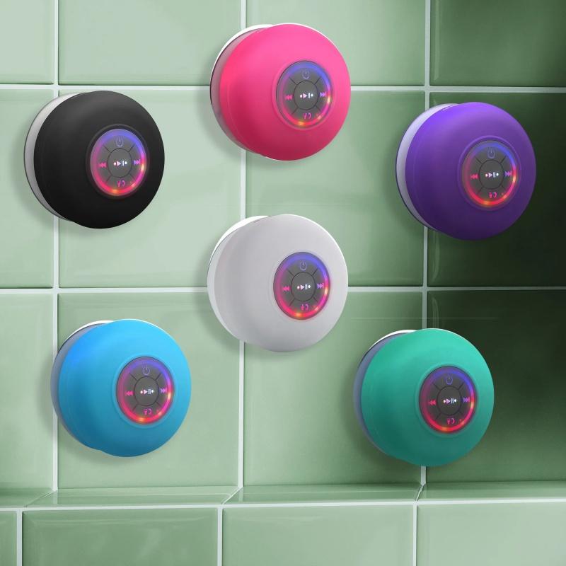Мини Bluetooth-колонка на присоске, водонепроницаемый микрофон hands-free для ванных комнат, бассейнов и пляжей