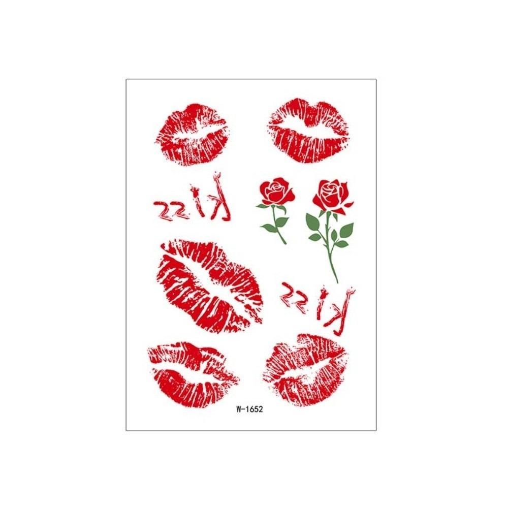Leopard Print Valentine Day Kiss Lip Stickers Disposable Makeup Stickers Men Women