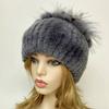 New Winter Real Rabbit Fur Beanies Hat Women 100% Genuine Real Rex Rabbit Hat Good Elastic Knitted Rex Rabbit Fur Caps