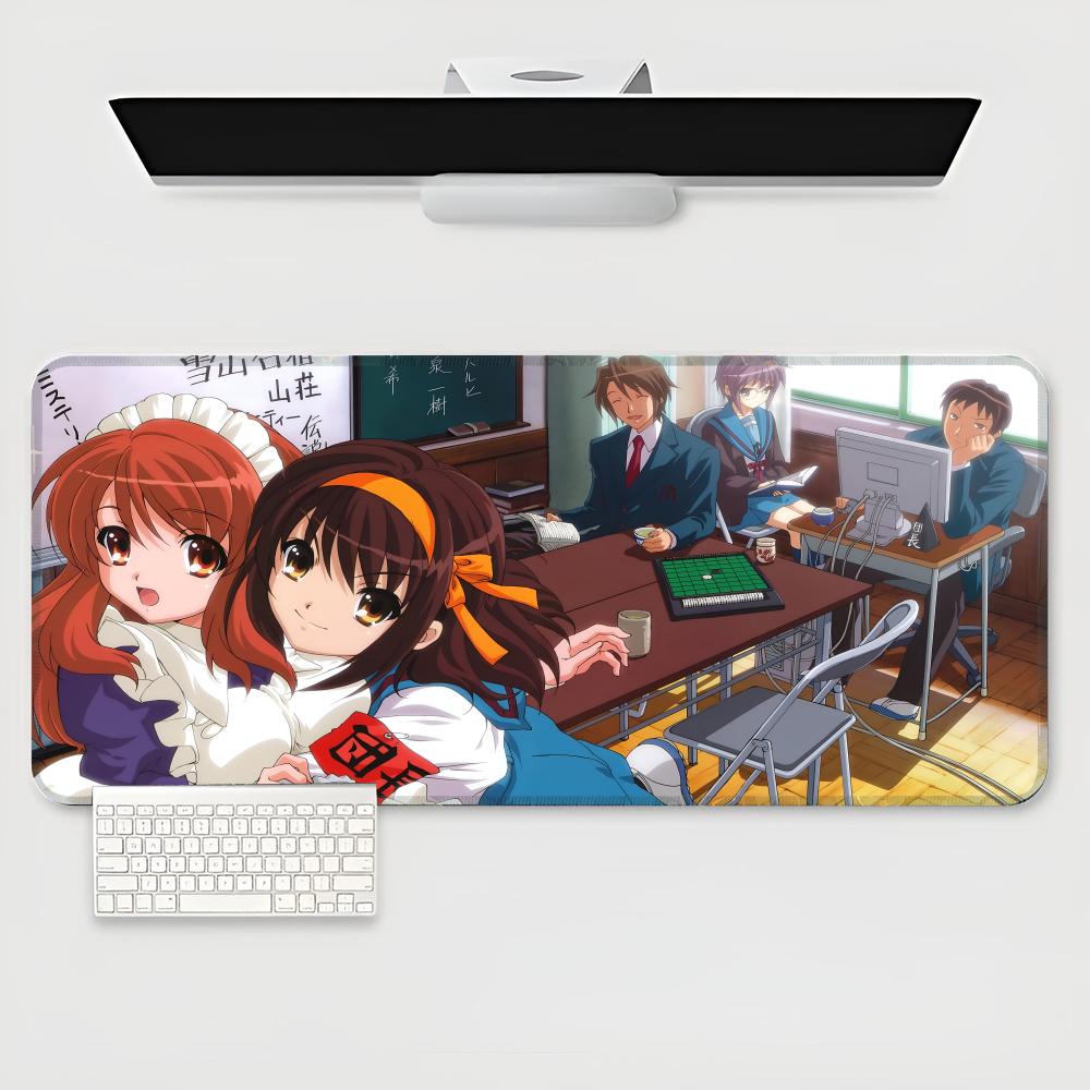 Коврик для мыши The Melancholy of Haruhi Suzumiya игровая клавиатура XXL Коврик для мыши Большой Компьютер Ноутбук Нескользящий Коврик для стола Клавиатура Коврик для мыши