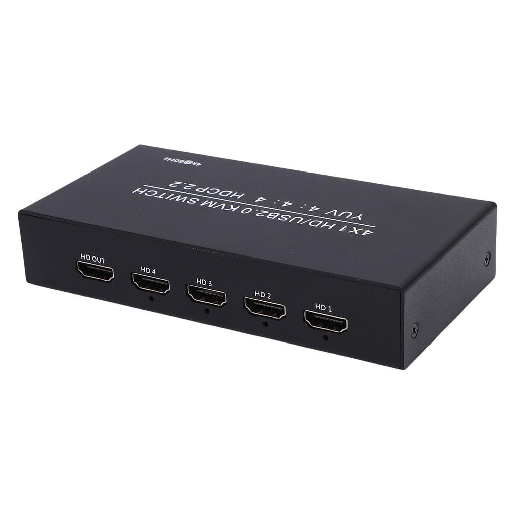4x1 HD USB2.0 KVM 4K 60Гц Мультимедиа для совместного использования дисплея, клавиатуры, мыши, принтера 4 порта USB Type C и 4 кабеля