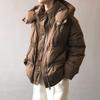 Solid Women's Winter Autumn Down Jacket Hooded Collar Short Single-Breasted Coat Preppy Style Parka Ladies Chic Outwear Female
