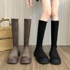 Maillard Retro Small Thick-soled High Boots French Women's Boots Thin Boots Autumn and Winter New Fashion Boots Suede