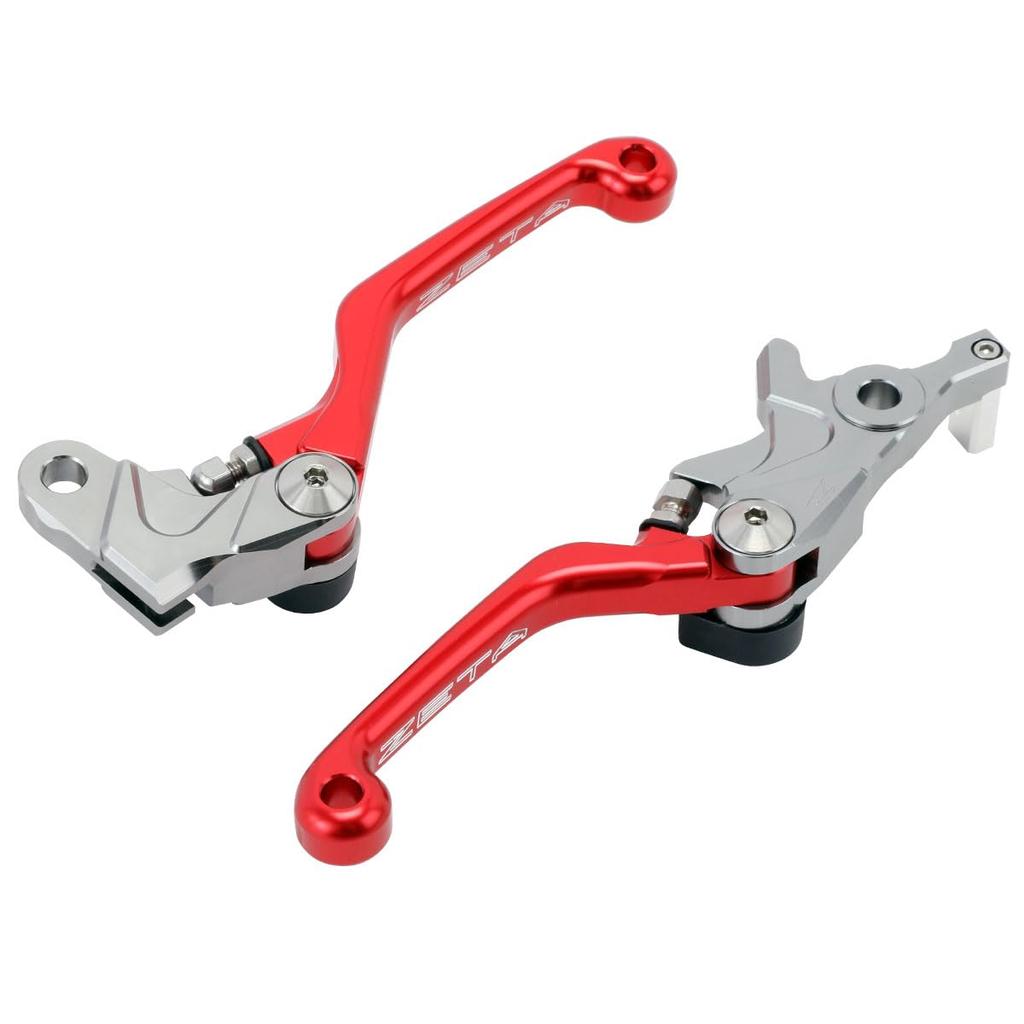 ZETA RACING CRF250RALLY Pivot Lever Set CP 3 Finger Red Front Foldable Stepless Adjustment of Lever Position Fully Cutting Color Anodized Dirtfreak