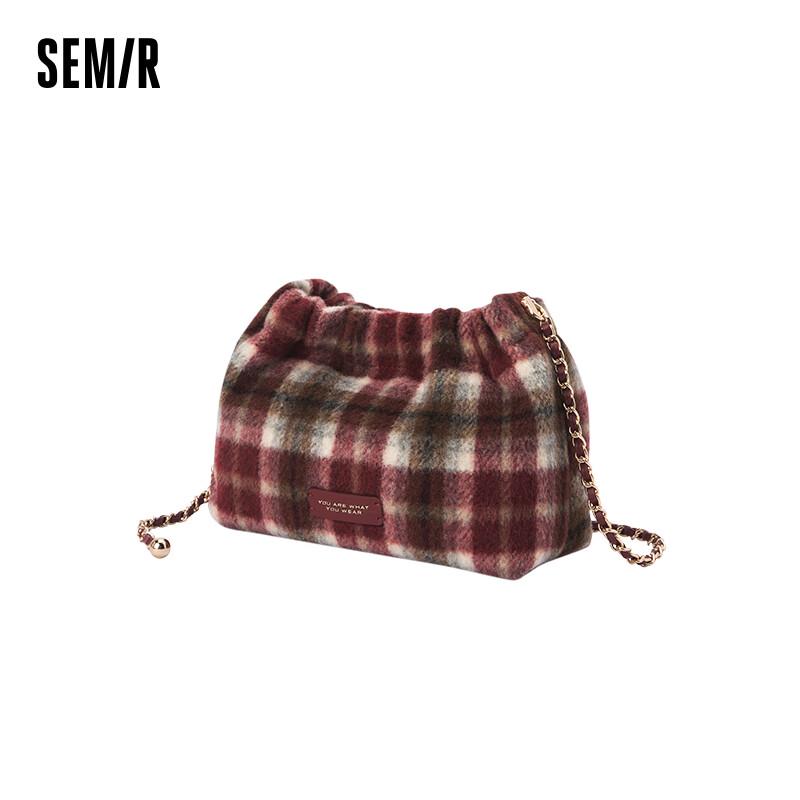 Женская ретро сумка через плечо в клетку Semir
