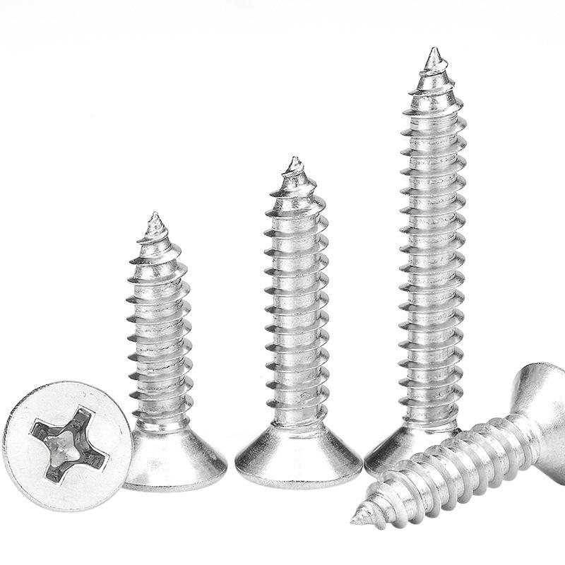 304 Stainless Steel Flat Head Cross Slot Countersunk Tapping Screws