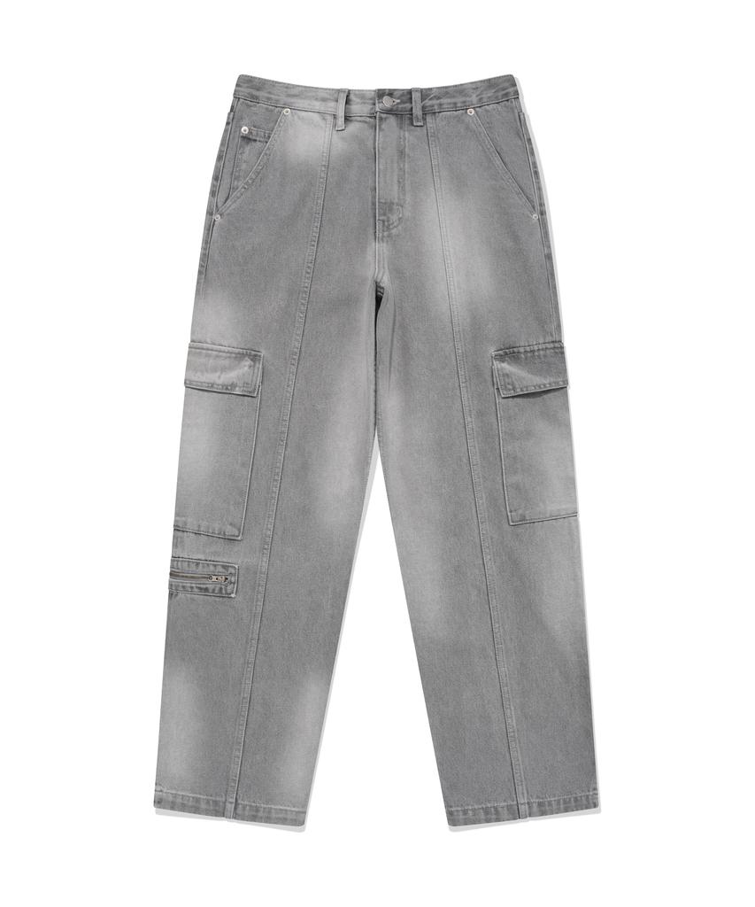 PHYSICAL DEPARTMENT Asymmetrical Washed Cargo Pants Light Gray