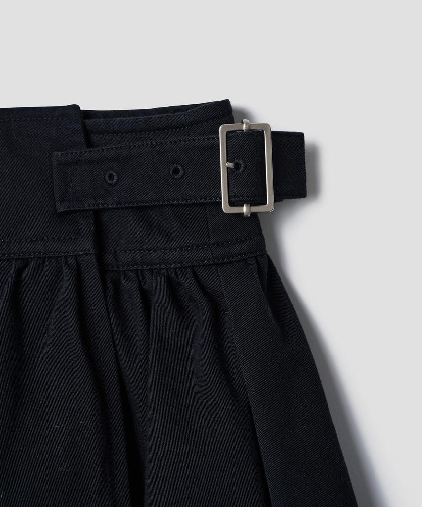 Tudment A-Line Flared Wrap Skirt_Black