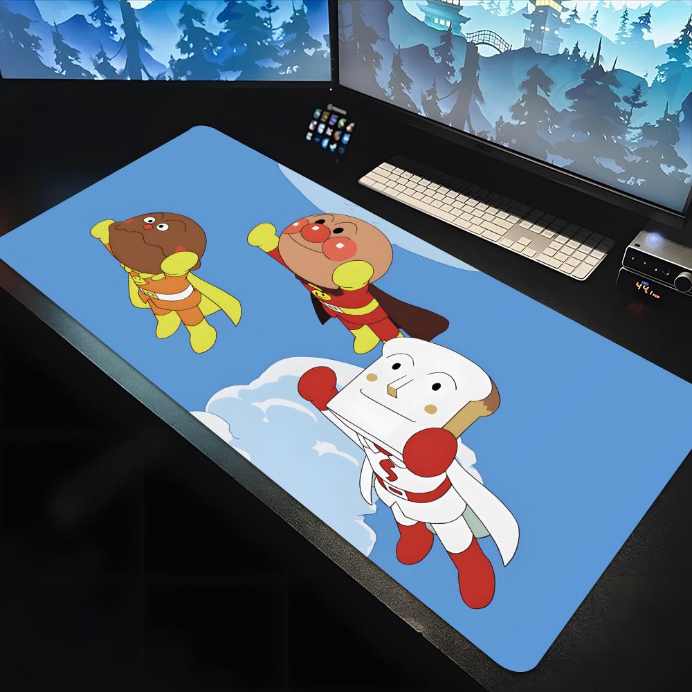 Игровой коврик для мыши с персонажем мультфильма Анпанман, большой коврик для стола под клавиатуру и мышь, нескользящая резиновая основа, игровой коврик для мыши, ковер для ноутбука 1200x600