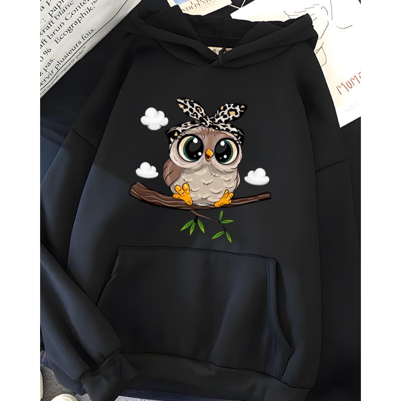 Hirsionsan Kawaii Cartoon Print Hoodies Women Oversized Sportwear Female Sweatshirt Cute Graphic Fleece Ladies Clothes 2023 New