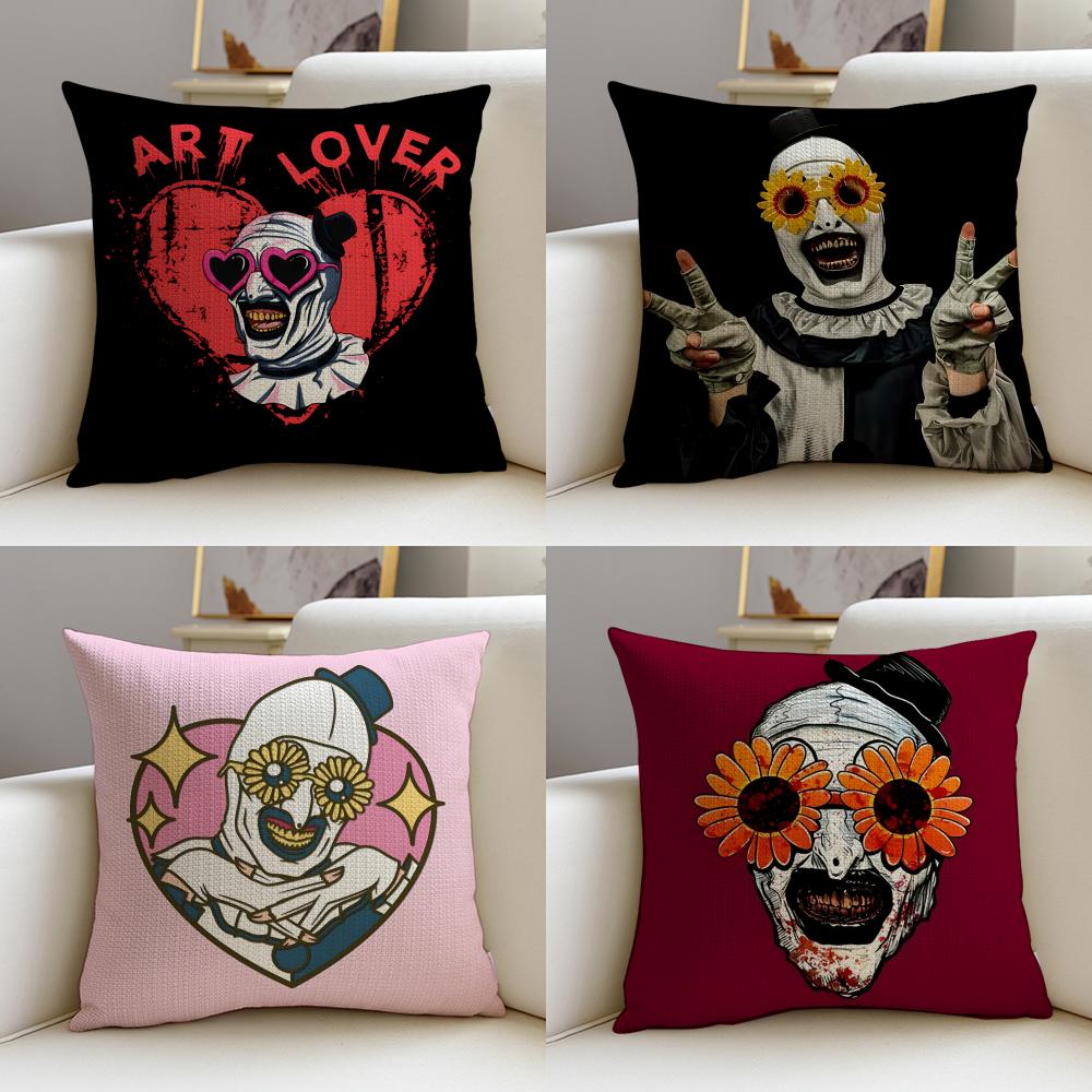 Horrifying TTerrifierS Cushion Cover Breathable and skinfriendly linen pillowcase square removable and washable cushion