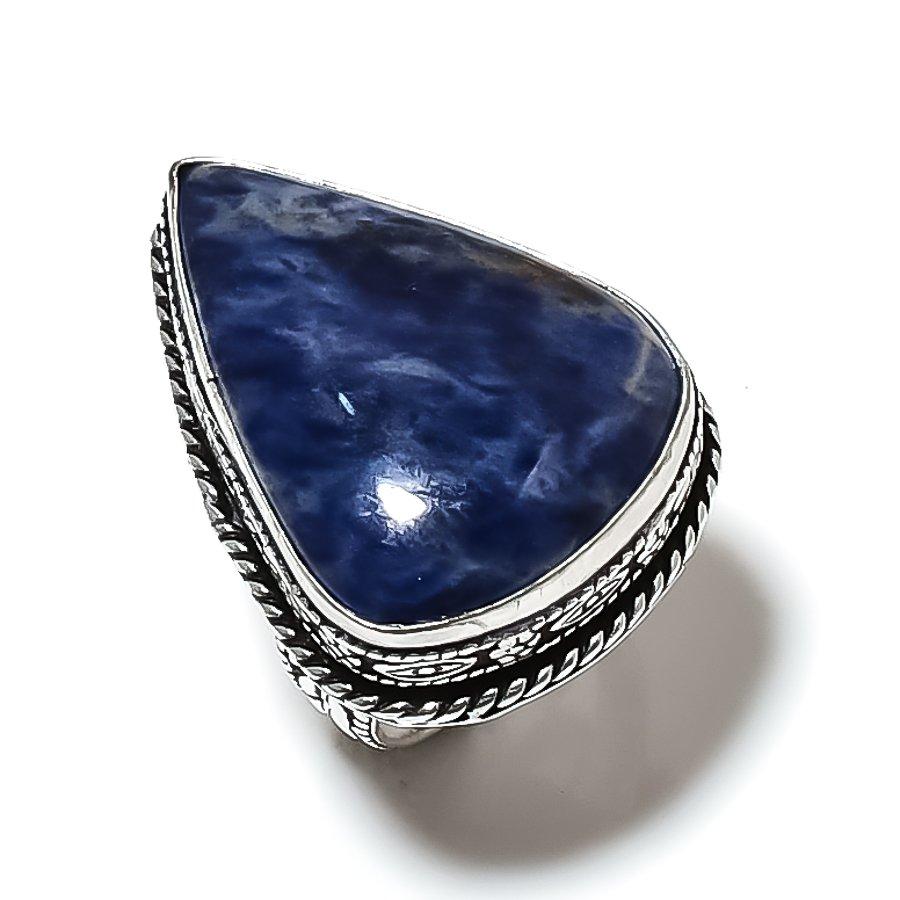 Sodalite Gemstone 925 Sterling Silver Gift Jewelry Ring Size 6.5
