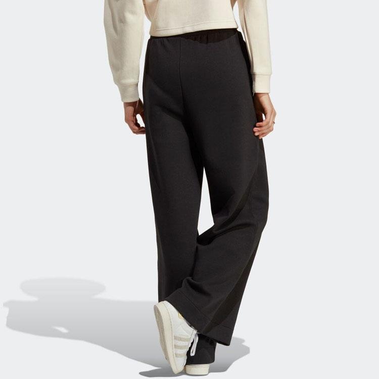 Adidas Оригинальные широкие брюки с эластичной резинкой на талии и трилистником, женские брюки, черные IB7307