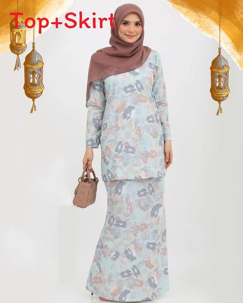 Muslim Women Long Skirt With 3d Printed Pattern For Casual And Formal Wear