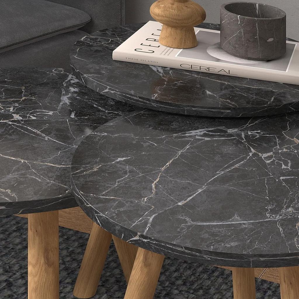 EPeddler Home Деревянный журнальный столик, журнальный столик для гостиной из 3 предметов