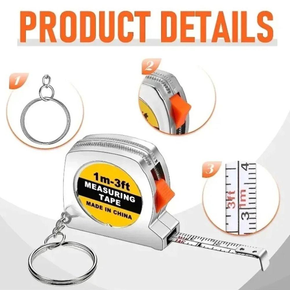 3-Foot/1-Meter Tape Measure Keychain Soft Steel Measure Keychain Measuring Ruler Tape  Daily