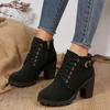 Women Boots Spring Winter New High Heels High Quality Lace-up Shoes for Women Lightweight Comfortable Boots Women Botas De Mujer
