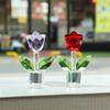 Captivating Crystal Tulips Sculpture Glass Miniature Flower Decorative Figurine Ornament for Valentines Day Gift Giving