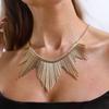 Multi Layer Geometric Necklace Charm Metal Chain Choker Punk Style Metal Line Necklace  Women