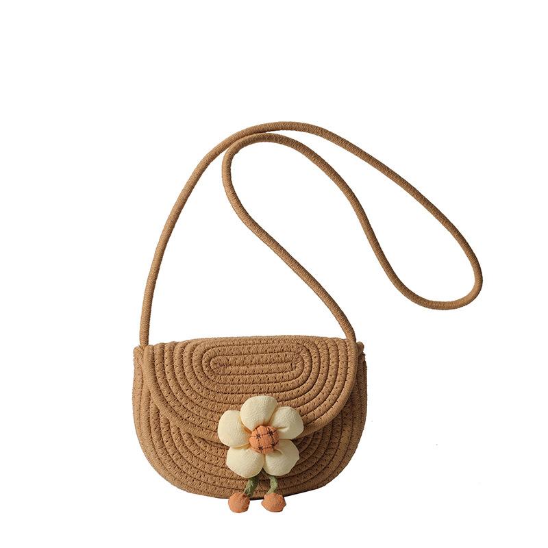 Новая цветная хлопковая плетеная сумка с цветами на одно плечо, сумка через плечо, пляжная модная женская сумка для отдыха