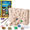 National Geographic Gemstone Dig Dig Up 10 Real Gems Science Kit for Mining Fun Gift for Boys and Perfect for Natural Stone Collections Kit &