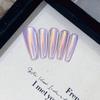 Чисто ручная работа Фототерапия Носитель Цветной Аврора Носитель Готовый продукт Многоразовые накладные ногти