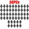50pcs Universal Car Hole Plastic Rivets Fastener Push Clip Black Bumper Door Trim Panel Retainer Fastener Clip Car Accessories