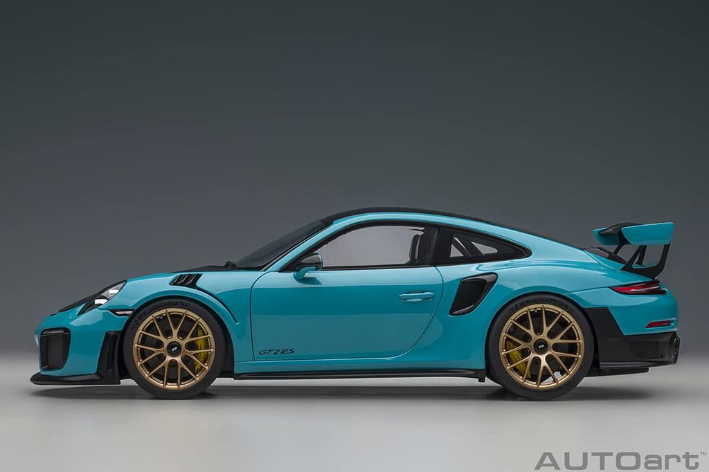 AUTOart Porsche 911 GT2 RS Weissach Package черный готовый продукт 78175 1/18 (991,2) Синий/Углеродный