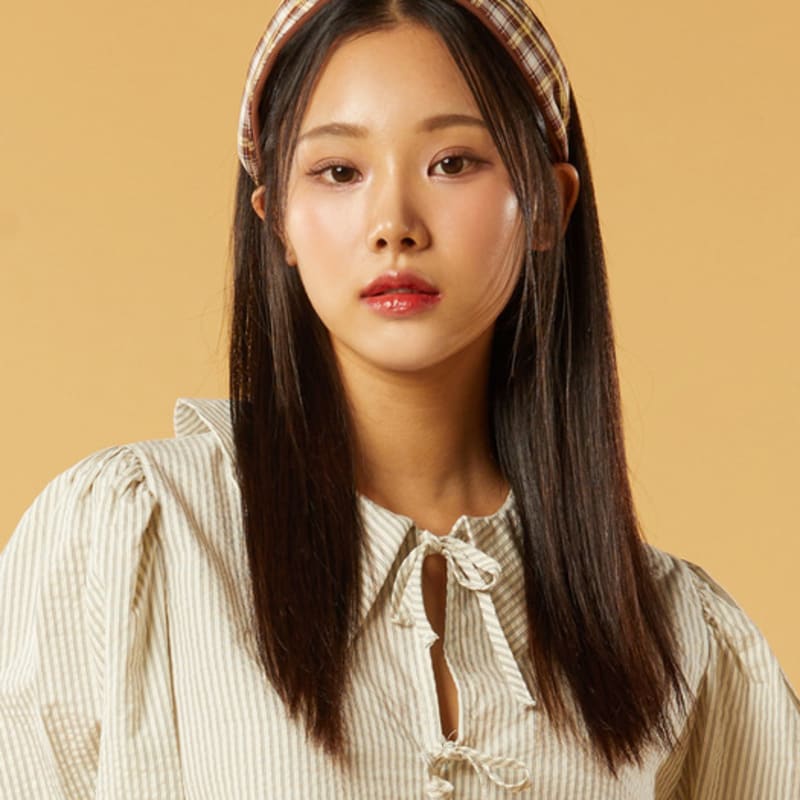 KOLEAT Бандана Преппи Клетка Повязка на голову [КОРИЧНЕВЫЙ]