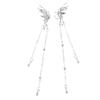 1Pair Angel Wings Liquid Metal Butterfly Tassel Ear Cuff Non Piercing Earrings Trendy Punk Design Female Long Ear Clip Jewelry