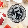 Серый металлический ветряк с музыкальными нотами – уличное вращающееся садовое украшение, отпугивающий птиц колокольчик, музыкальный фестиваль и вечеринка