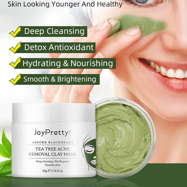 Маска из глины чайного дерева для удаления прыщей на лице, крем-маска для очищения лица, средство для удаления черных точек и черных точек, уход за кожей
