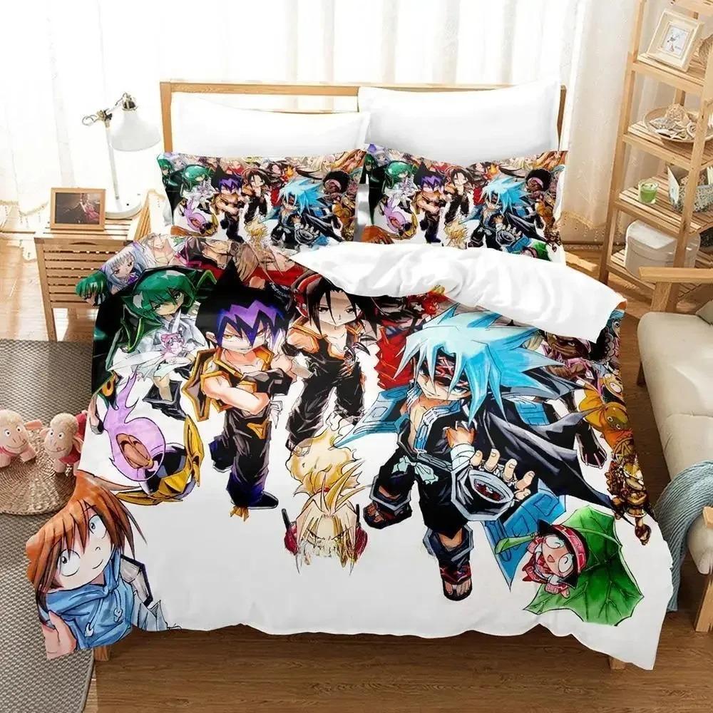 Новый Комплект Постельного Белья Shaman King Односпальный Полуторный Полный Евро Кинг Размер Комплект Постельного Белья для Взрослых Детей Спальни Пододеяльники Комплекты 3D Аниме Комплект Постельного Белья