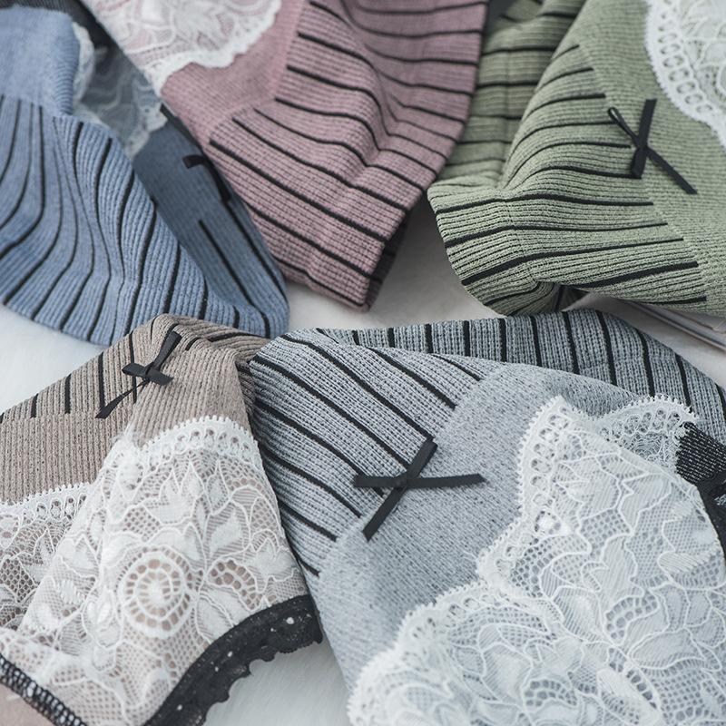 5 шт./компл. женские дышащие, приятные для кожи кружевные трусики, мягкие бесшовные трусы, эластичные удобные хлопковые трусы с высокой талией, промежность