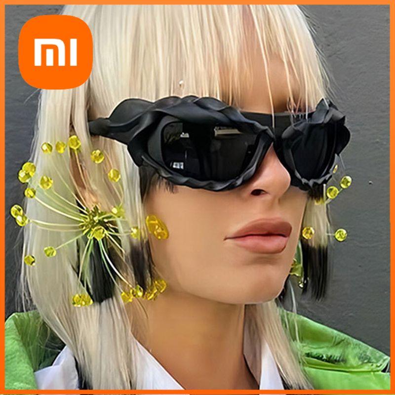 Xiaomi Персонализированные хип-хоп солнцезащитные очки в стиле Y2k 2024 Новые спортивные универсальные солнцезащитные очки Солнцезащитные очки для вечеринки Тренд