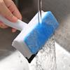 2-In-1 Non-Woven Cloth Glass Cleaner Brush Sponge Wiper Scraper Glass Wiper Brush for Mirrors Shower Doors Windows