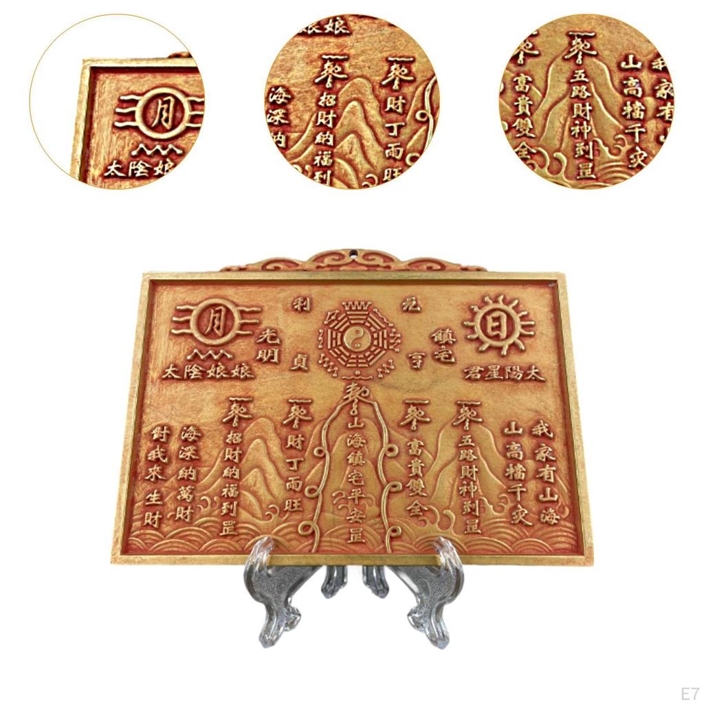 Chinese Feng Shui Bagua Decorative Mirror 13x9.5 Cm Copper Accessory